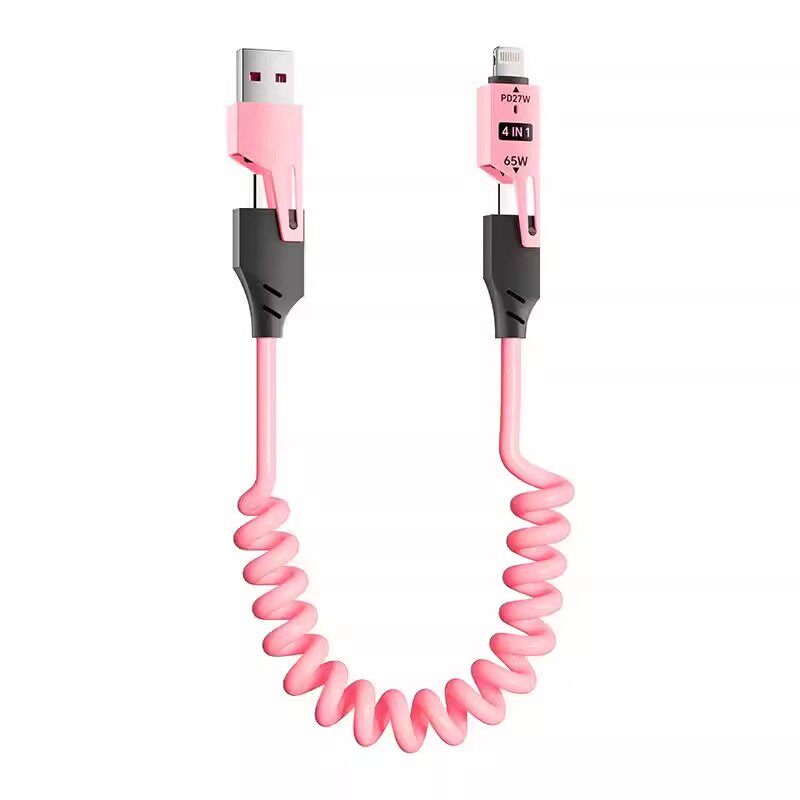 type c转lightning弹簧伸缩车载carplay导航c