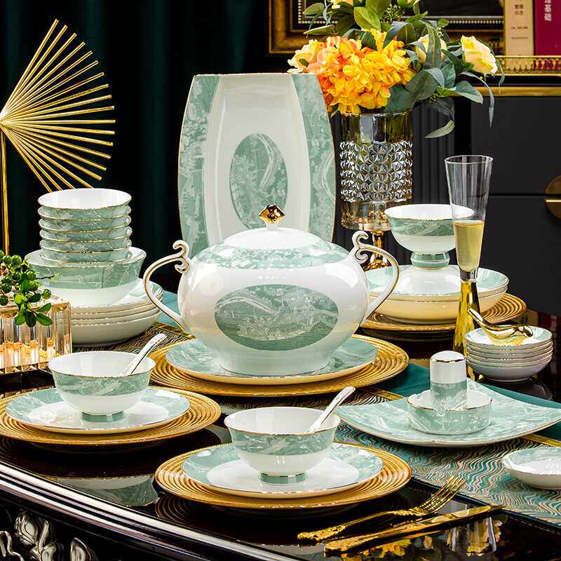 2026新款碗碟套装家用景德镇高级感餐具简约碗盘骨瓷送礼佳品中式