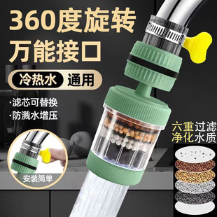 360°万能接口可拆洗水龙头过滤器家用自来水防溅花洒通用净水器
