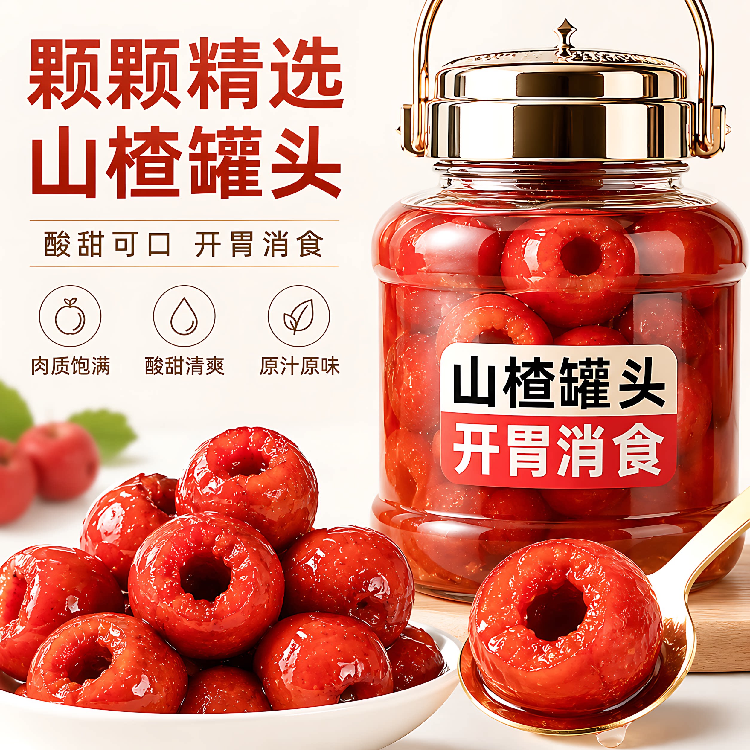 新鲜糖水山楂罐头午后水果罐头整箱红果大瓶休闲零食整箱批发开胃