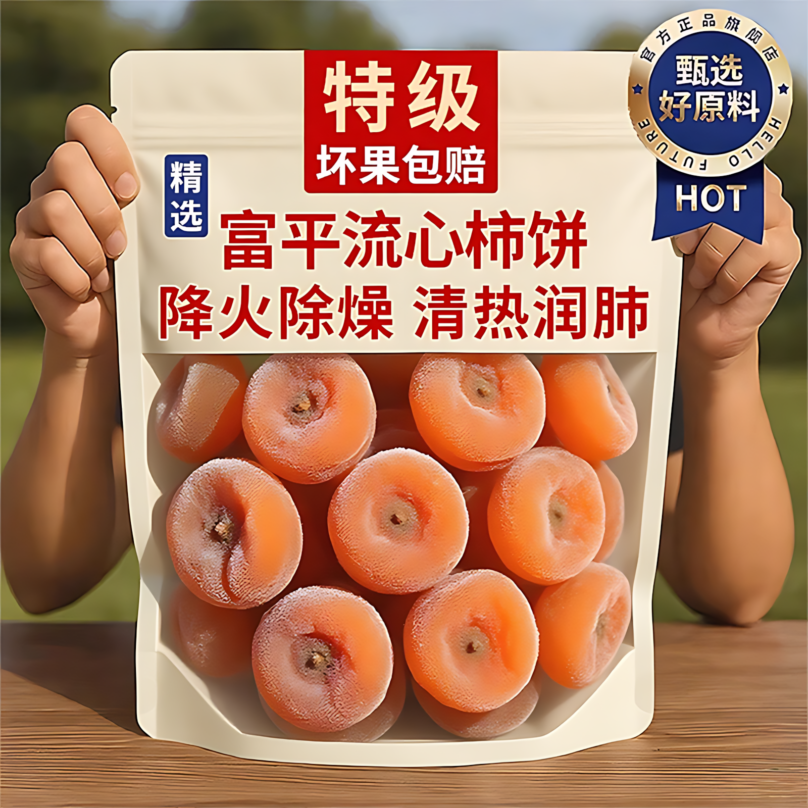 圆柿子饼霜降柿饼农家流心吊柿子独立小包装非陕西富平柿饼礼盒装
