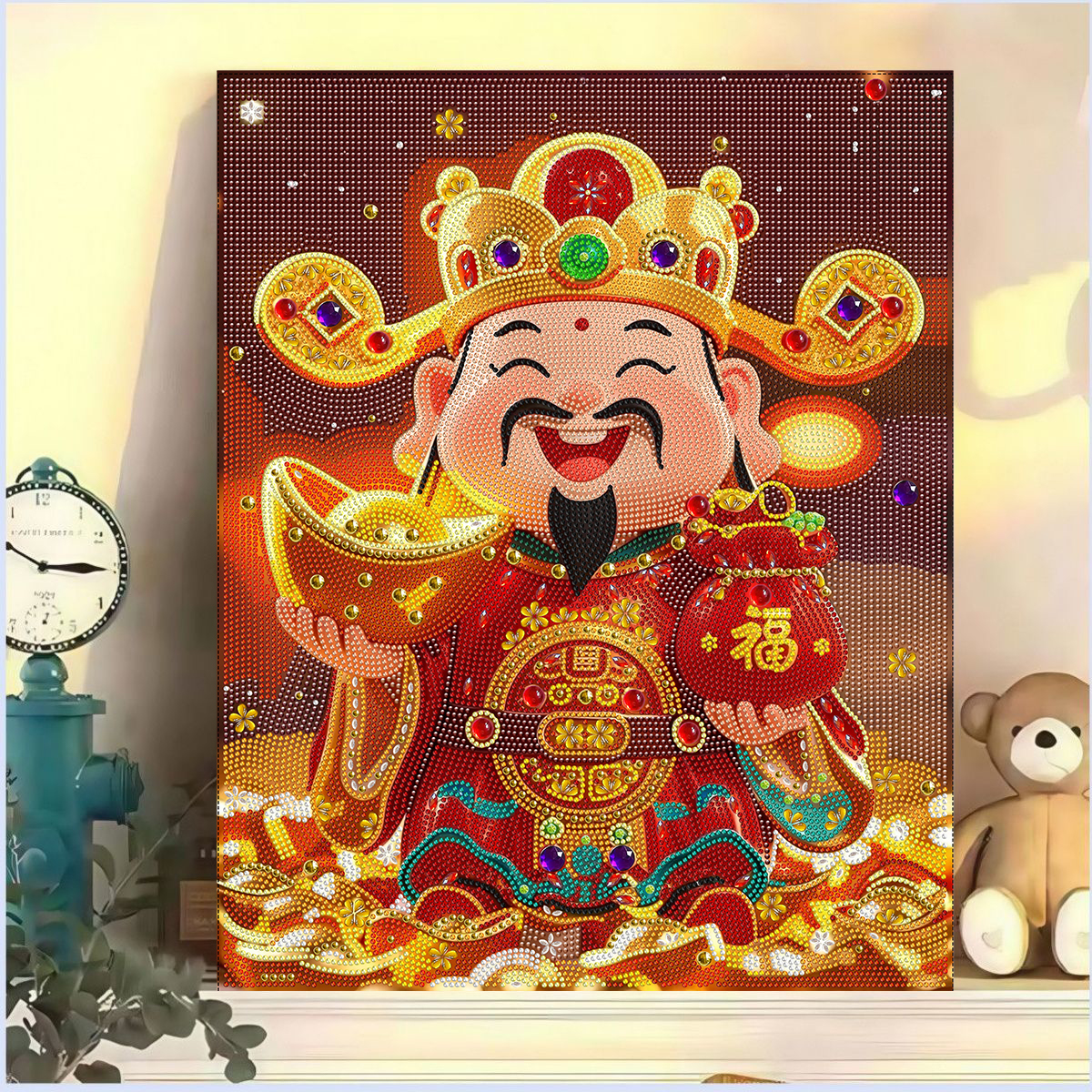 财神爷钻石画手工DIY满钻圆钻