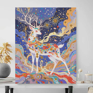 2026年新款钻石画满钻5D高级感九色鹿蝴蝶手工diy珍珠画客厅贴画