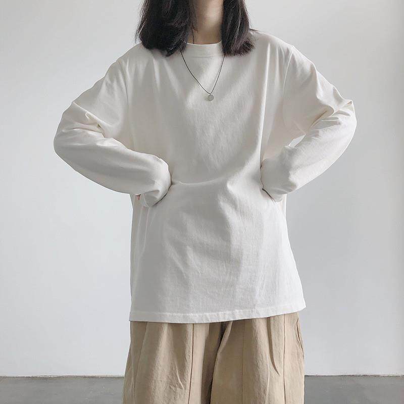 长袖T恤女2025秋季新款白色学生内搭打底衫韩版上衣服女一件代发