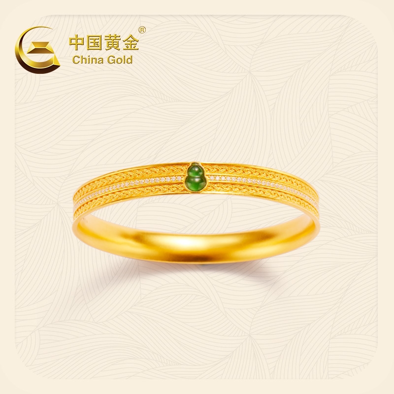 【金葫纳福】中国黄金葫芦手镯足金999开启全年好运与福禄送女友