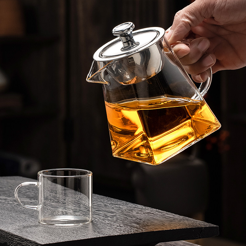 高硼硅玻璃公道杯带茶漏一体图片
