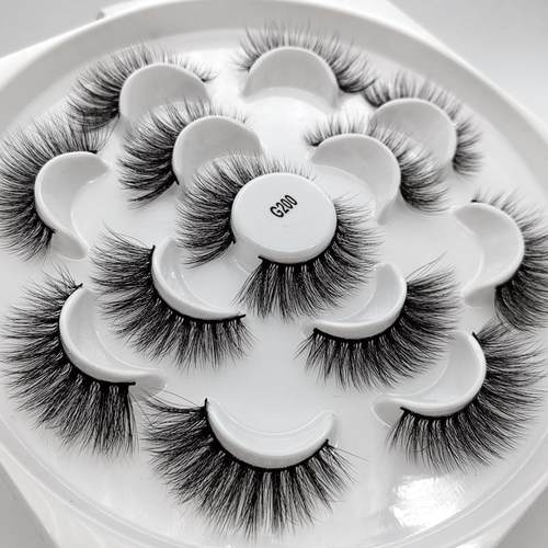 7 Pairs Mink Hair False Eyelashes Thick Wispy Fluffy Lashes