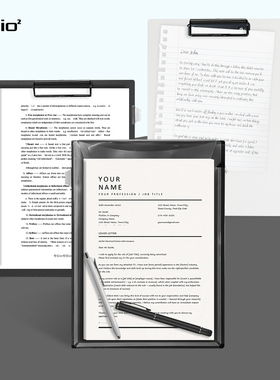 Digio2复合型文件袋板夹文件夹站立式书写大容量文具整理收纳A4办公学习资料归类黑色白色PP材质耐用