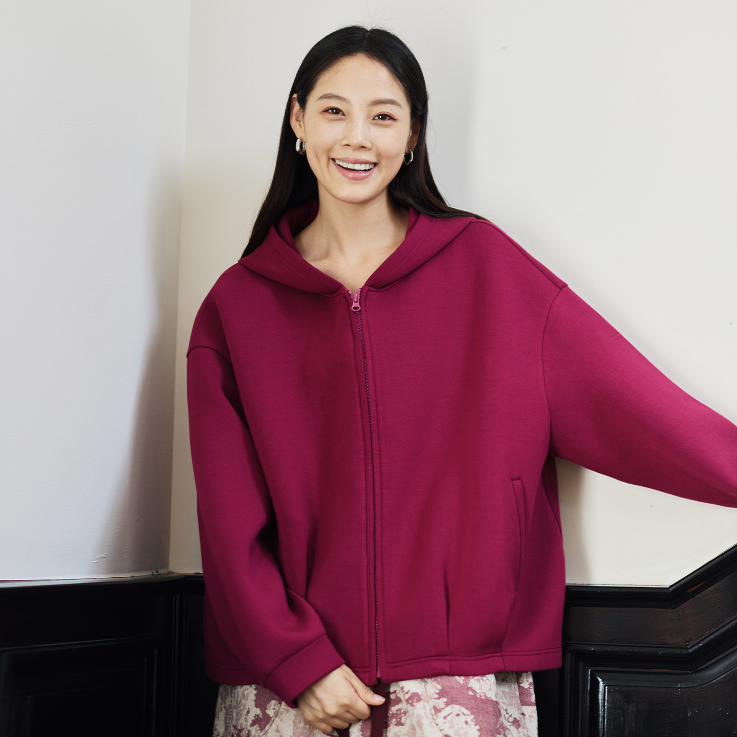 无色无味休闲连帽卫衣宽松短外套