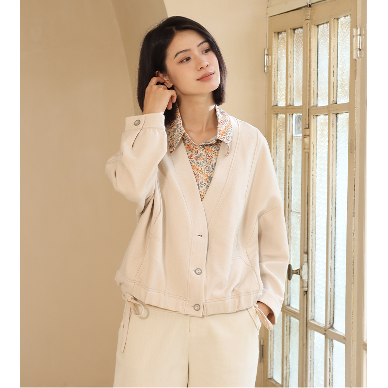 无色无味碎花可拆卸门襟外套