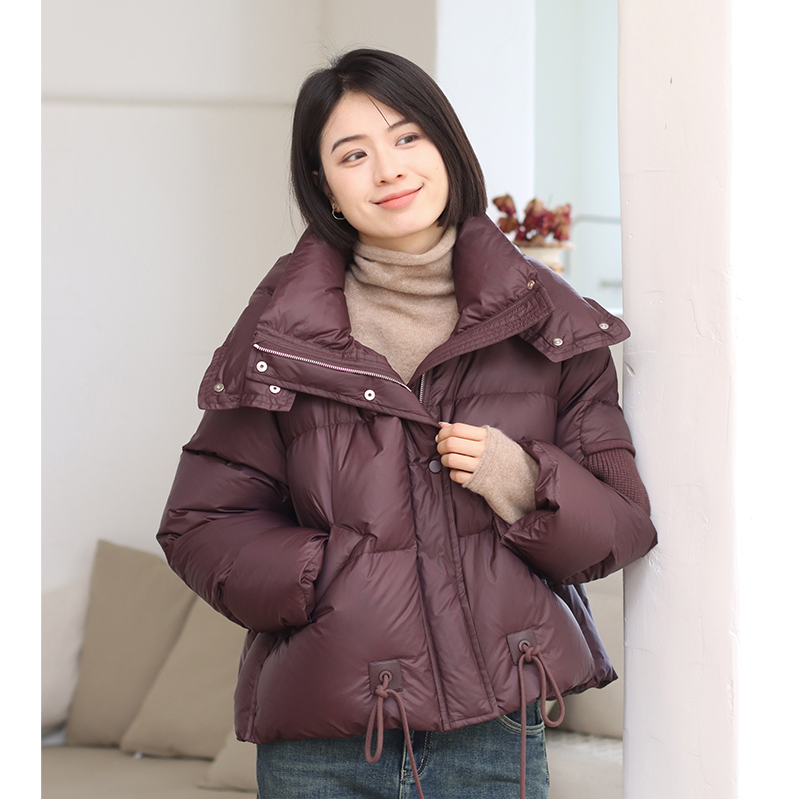 无色无味休闲连帽短款羽绒服