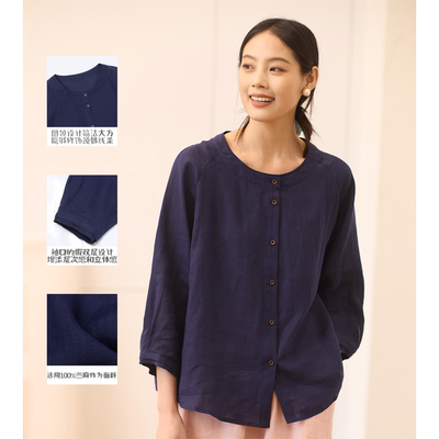 无色无味2025新款苎麻衬衫女薄款