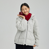 新款 无色无味短款 羽绒服2025冬季 纯棉拼接加厚连帽鸭绒轻便外套女
