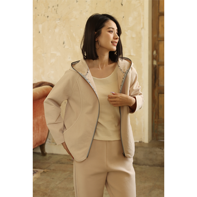 无色无味休闲亚麻棉纹理感外套