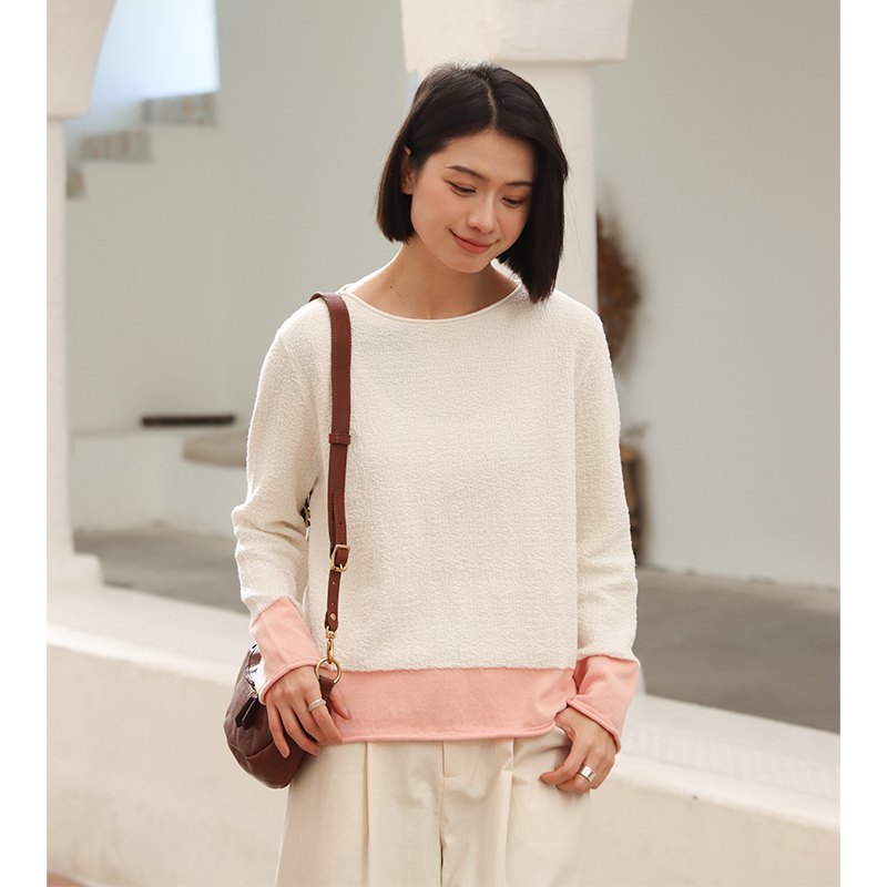 无色无味新款编织圆领套头毛衫