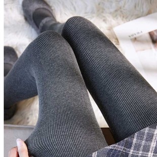 款 爱美丽350克厚绒保暖显瘦加厚竖条纹打底裤 袜高腰秋冬踩脚连裤