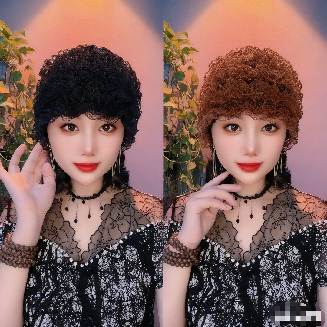 娜娜家遮白发光头帽子女士蕾丝花边网纱帽包头帽贝雷帽针织镂空女