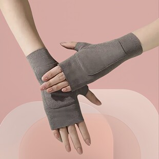 昕悦双面德绒保暖手套男女秋冬保暖防寒学生写字漏手指头无痕手套