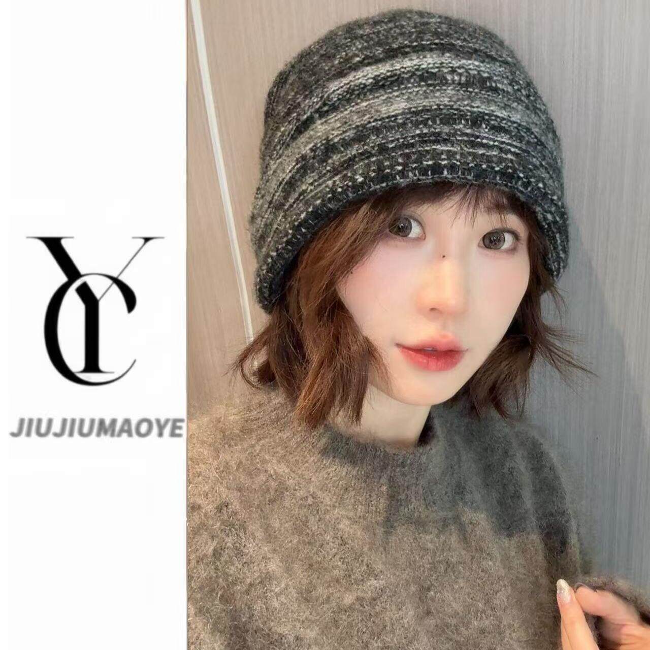 九九帽业韩版复古港风秋冬宽松包头帽帽子女褶皱潮流冷帽男堆堆帽