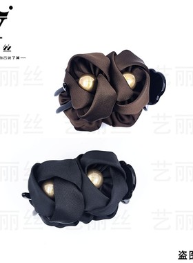 艺丽丝赫本王妃鹊桥优雅气质不规则上班通勤花苞款丸子夹YL1136女