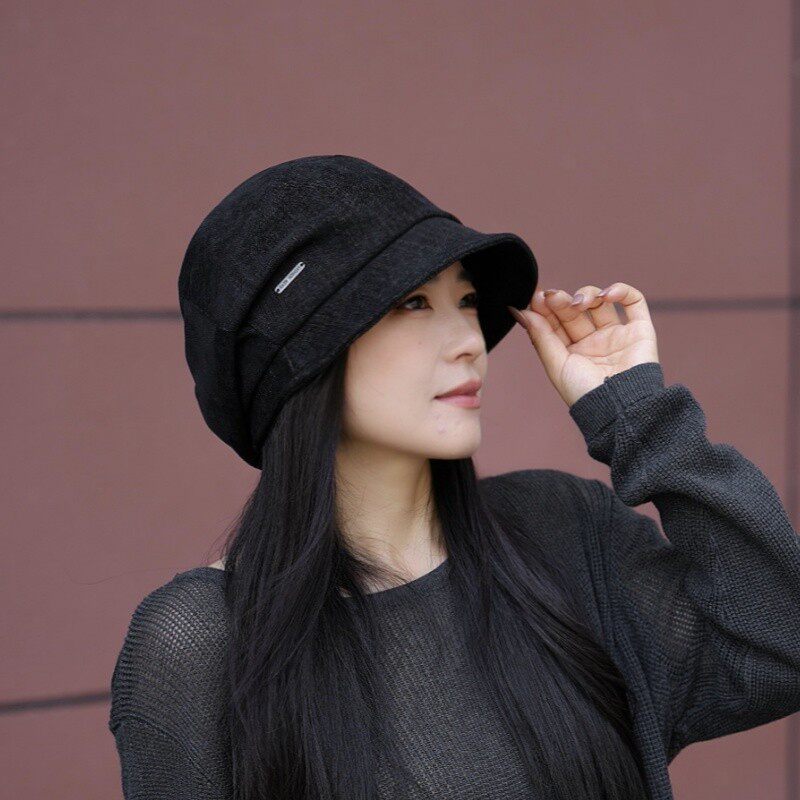 大乔爱帽饰渔夫堆堆帽26款秋冬显脸小褶皱包头法兰西冷帽盆帽子女