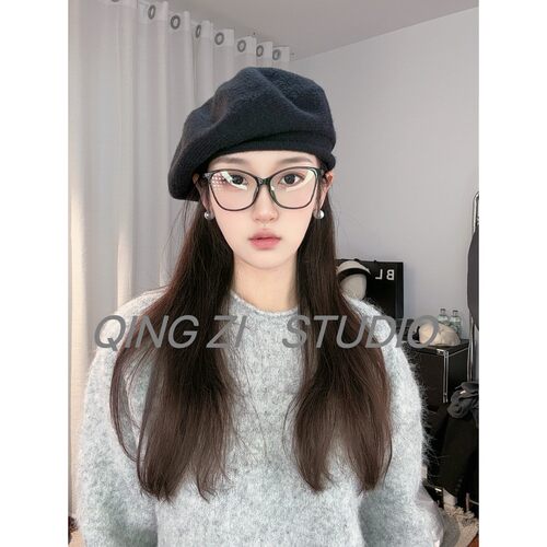 卷边针织贝雷帽女春秋季保暖