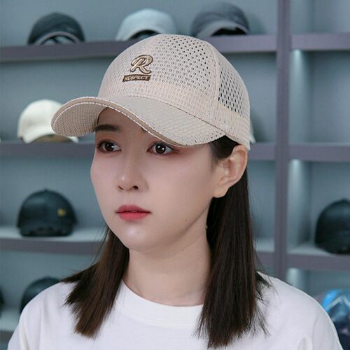 德聚福臻选帽子夏季新款透气大网眼棒球帽男女户外太阳帽鸭舌帽女