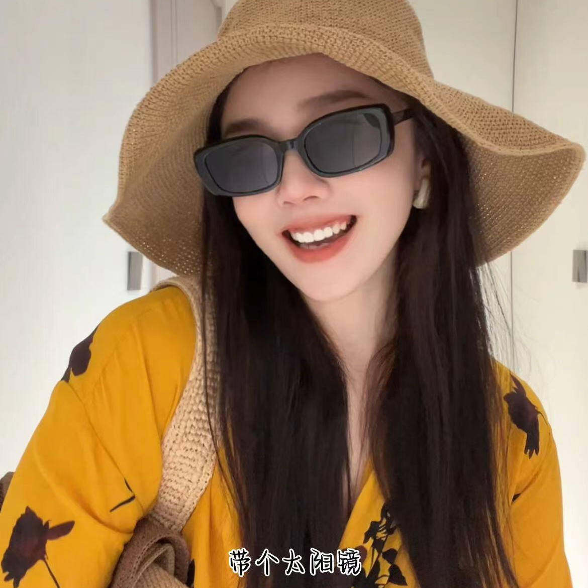 格小梵出游穿搭遮阳帽纯手工细草渔夫帽夏季出游草帽清大头围帽子