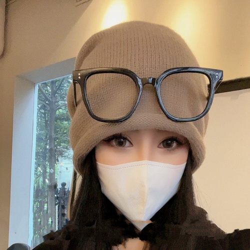 SANM帽舍2023春秋冬季网红防寒保暖女堆堆帽套头护耳防风五金女孩