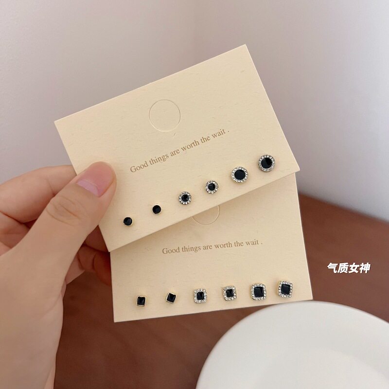 新款气质简约黑滴油几何