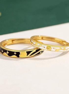 小王子与玫瑰情侣戒指简