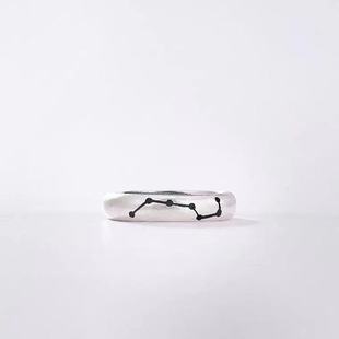 复古做旧北斗七星戒指男潮流个性开口指环男士单身戒泰银星星戒指