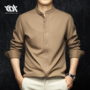 衬衫 立领长袖 高端衬衣商务休闲羊毛衫 2025秋装 秋冬季 上衣新款 男士