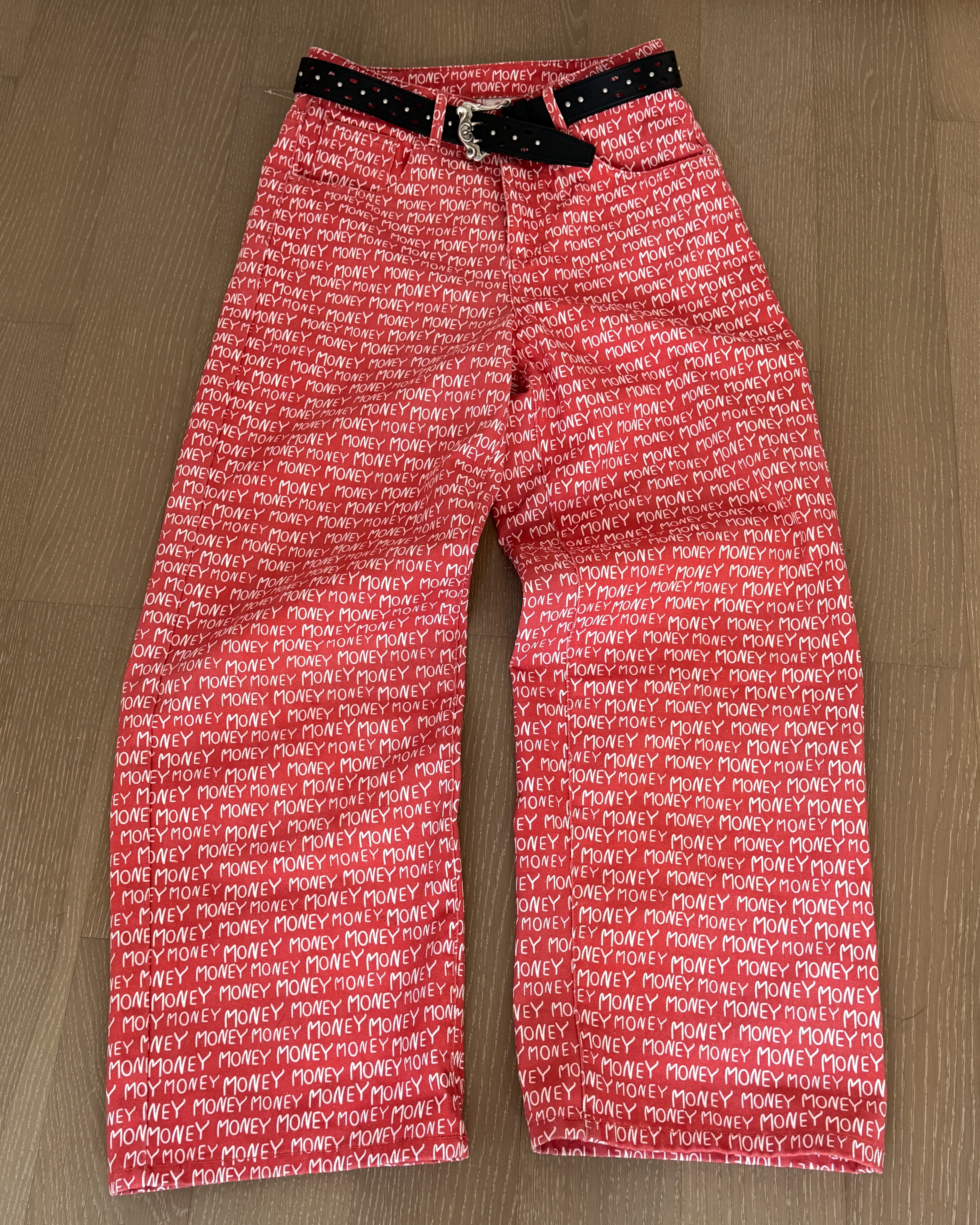 CAXx “money”数码满印阔腿裤Digital printed wide leg pants