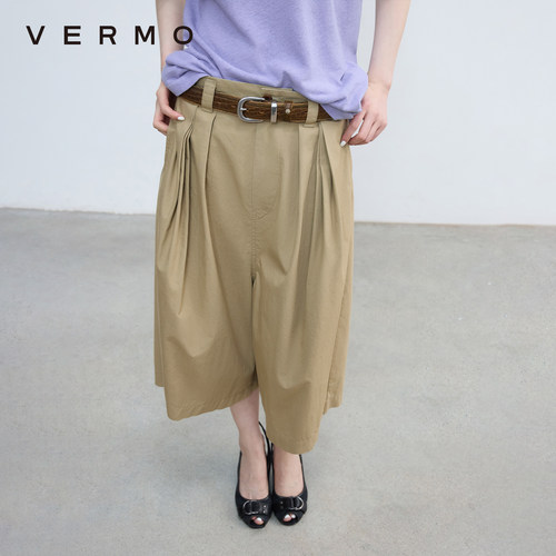 VERMO长绒棉七分阔腿裤