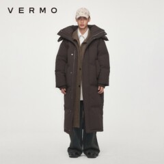 VERMO“捕捉量感”超长重磅加厚防寒羽绒服连帽外套