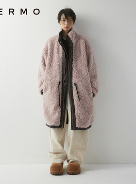 VERMO 别致色彩 复古做旧水洗 双面穿中长款抗风派克服外套