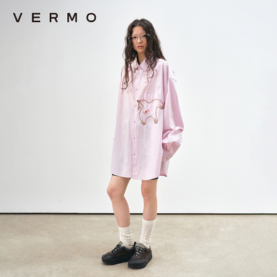 VERMO手绣信鸽纸感棉衬衫