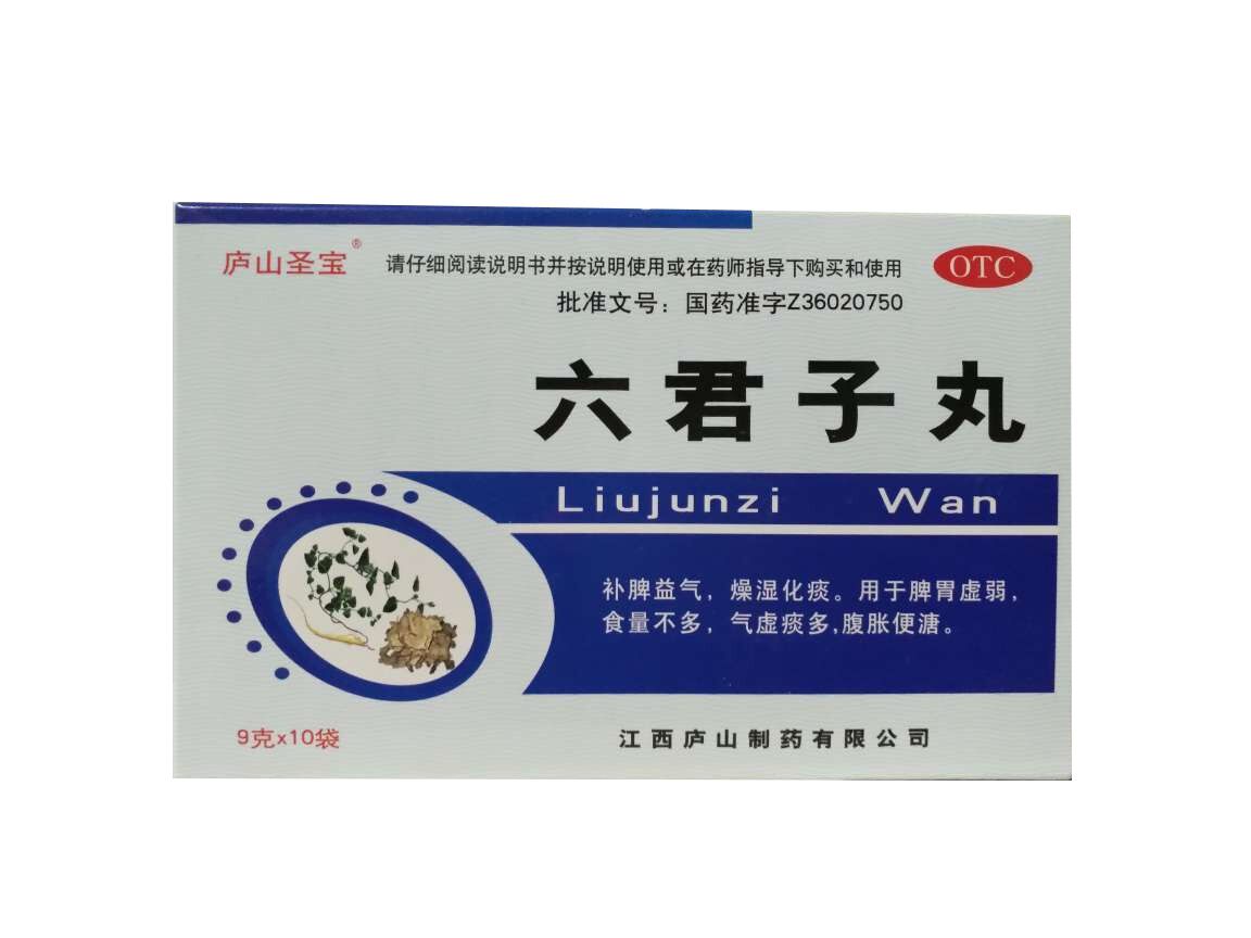 庐山圣宝 六君子丸9g*10袋/盒6补脾益气燥湿化痰脾胃虚弱气虚痰多