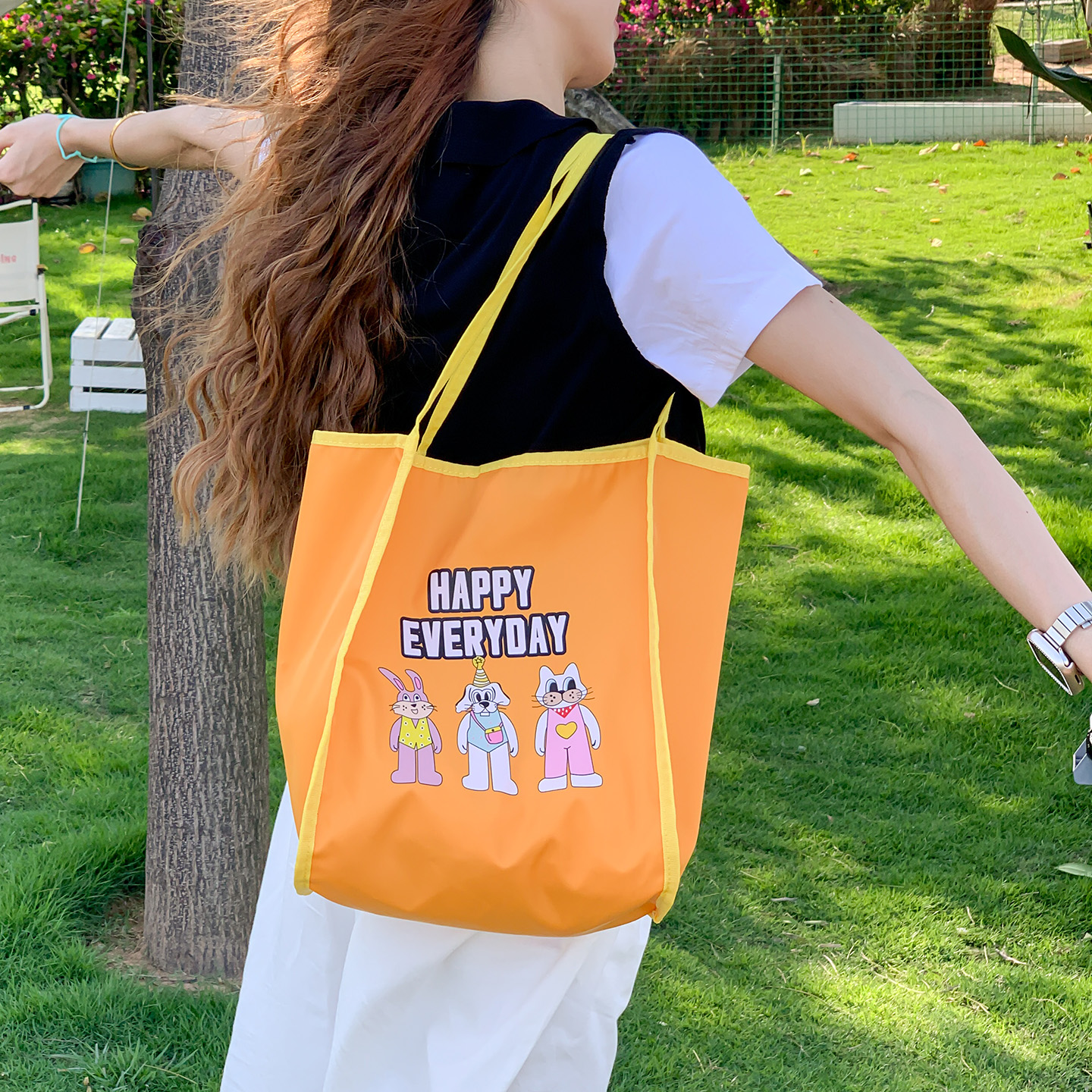 小众单肩包百搭大容量水桶包