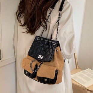 小香风韩版百搭链条双肩包包女网红学生大容量书包时尚潮流背包