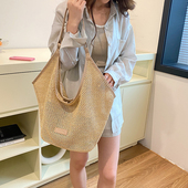 编织草编包包女夏百搭2025新款 时尚 小众洋气单肩水桶包海边沙滩包