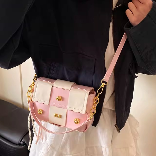 编织小方包百搭ins单肩斜挎包
