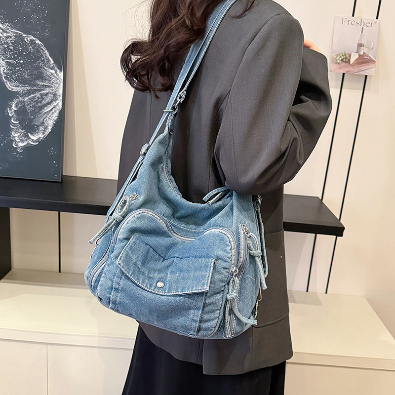 大容量ins牛仔布托特包包女2025新款时尚百搭多功能单肩双肩背包,箱包皮具/热销女包/男包,托特包,淘宝优惠券,粉丝福利购,淘宝优惠卷