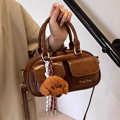 韩版小众商务枕头包包女新款2026春季复古波士顿包通勤手提单肩包