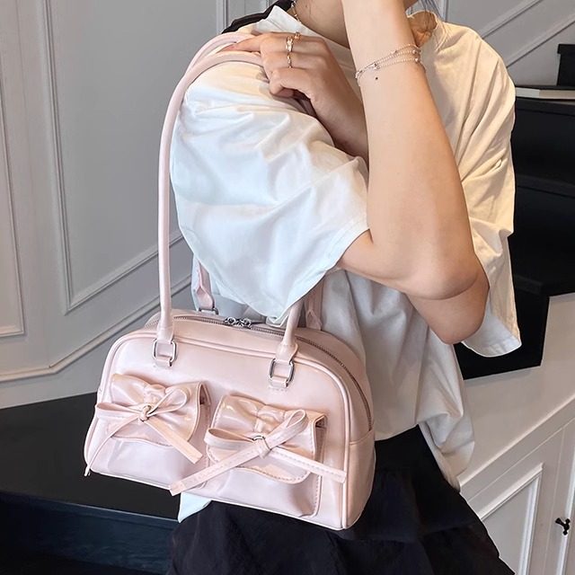 蝴蝶结手提包包女式2025新款潮时尚校园粉色腋下包大容量单肩背包,箱包皮具/热销女包/男包,腋下包,淘宝优惠券,粉丝福利购,淘宝优惠卷