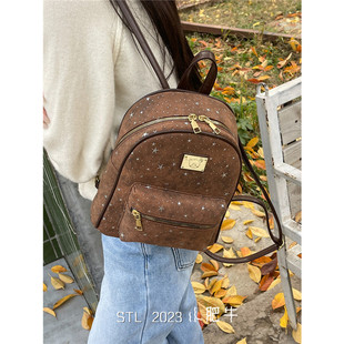 小众设计感星星双肩包包女2025新款学院风韩版时尚大学生上课背包