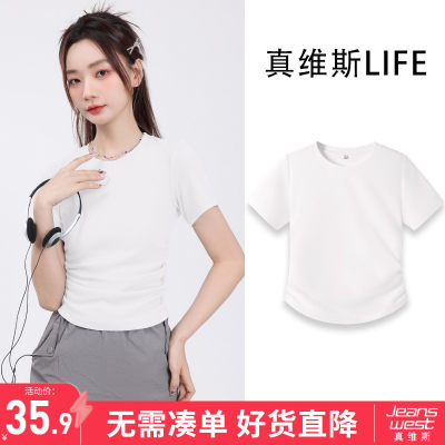 JEANSWESTLIFE白色短袖女t恤夏