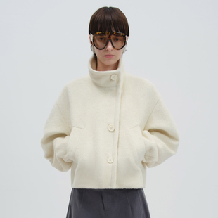 暖茶白苏力贝贝立领羊毛短大衣 新款 NMORE设计师品牌 25冬季