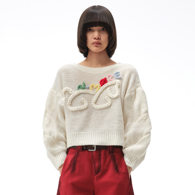 NMORE设计师品牌 26春季新款 【马年限定】手钩小马宽松圆领毛衣